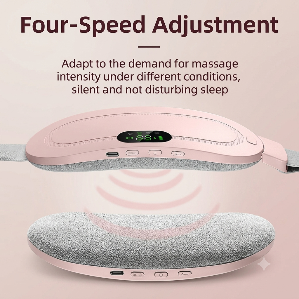 Portable Menstrual Heating Pad Belt for Women – Electric Period Pain Relief Massager with 4 Massage Modes