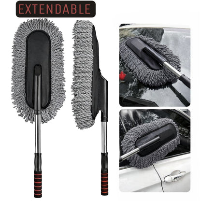 Car Wash Cleaning Brush Duster Dust Wax Mop Microfiber Telescoping Tool For Vehicle Exterior And Interior Cleaning