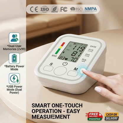 Smart Care Fully Automatic Digital BP Monitor Machine – Hospital-Grade Accuracy & Dual Power