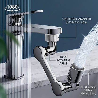 1080° Rotating Sink Faucet Extender – Anti-Splash Water Saver Tap